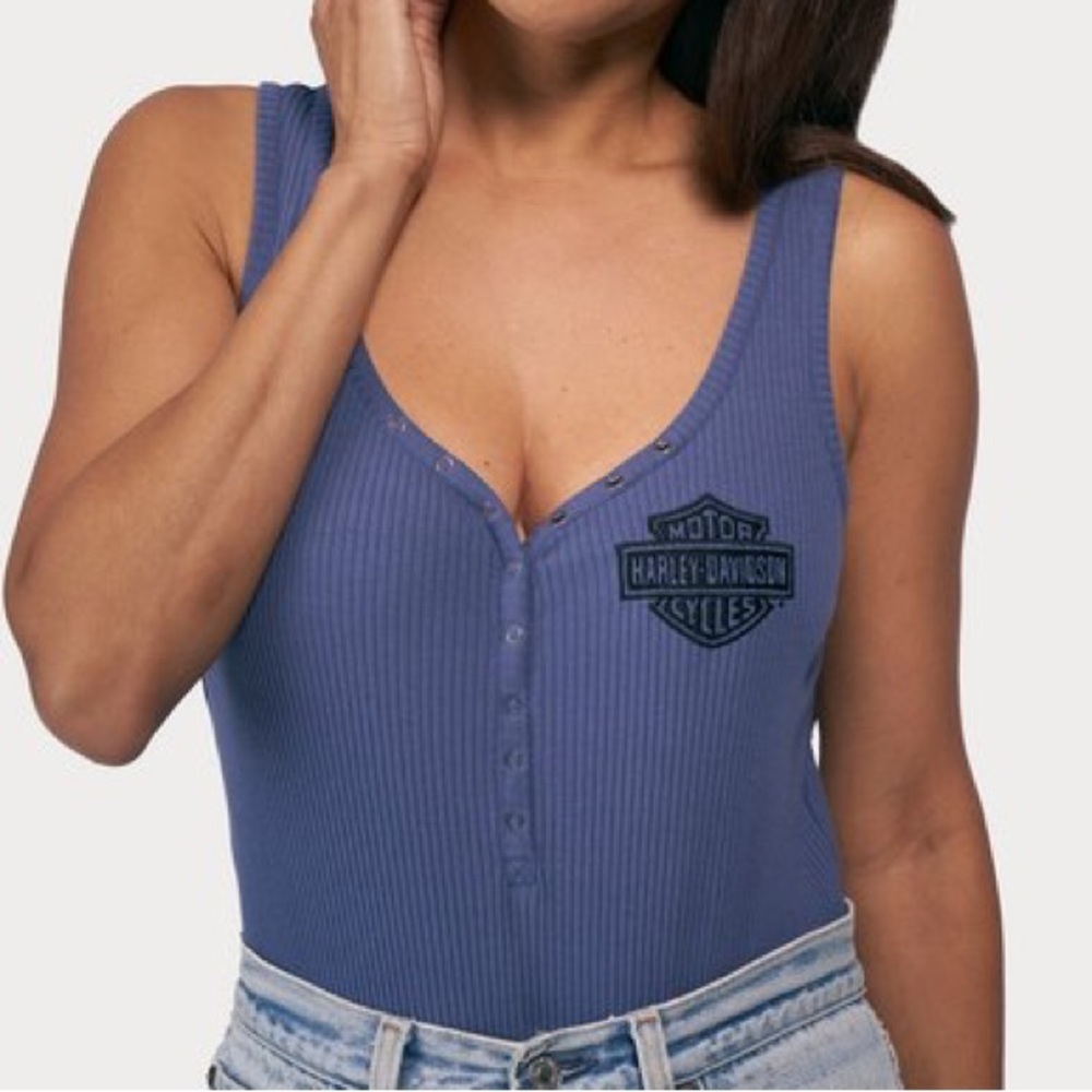 NWT Harley-Davidson Women's Iron Bond Henley Bodysuit Size M